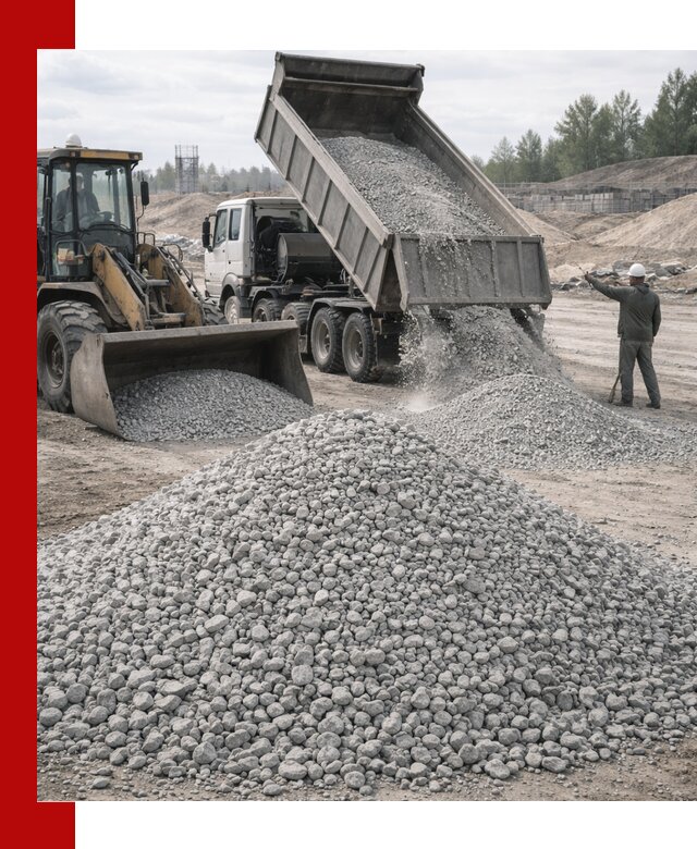 Доставка известнякового щебня фр. 5–20 в Черкесске