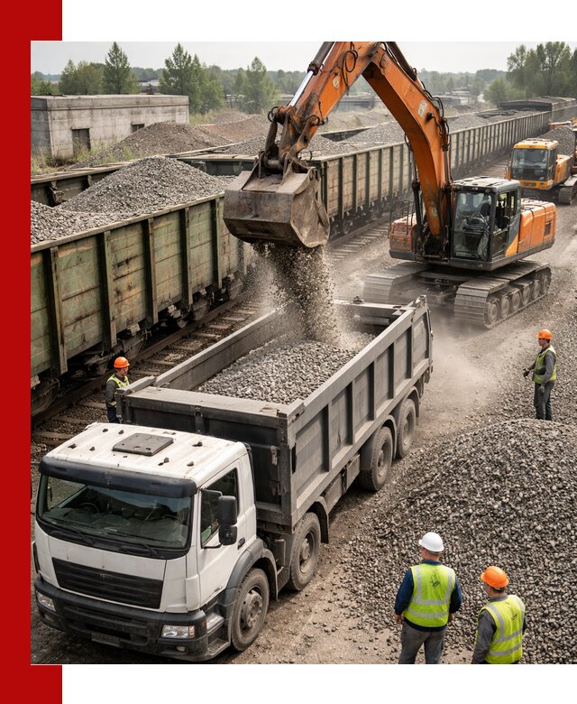 Железнодорожный щебень фракция 25–60 для поставок в Черкесске