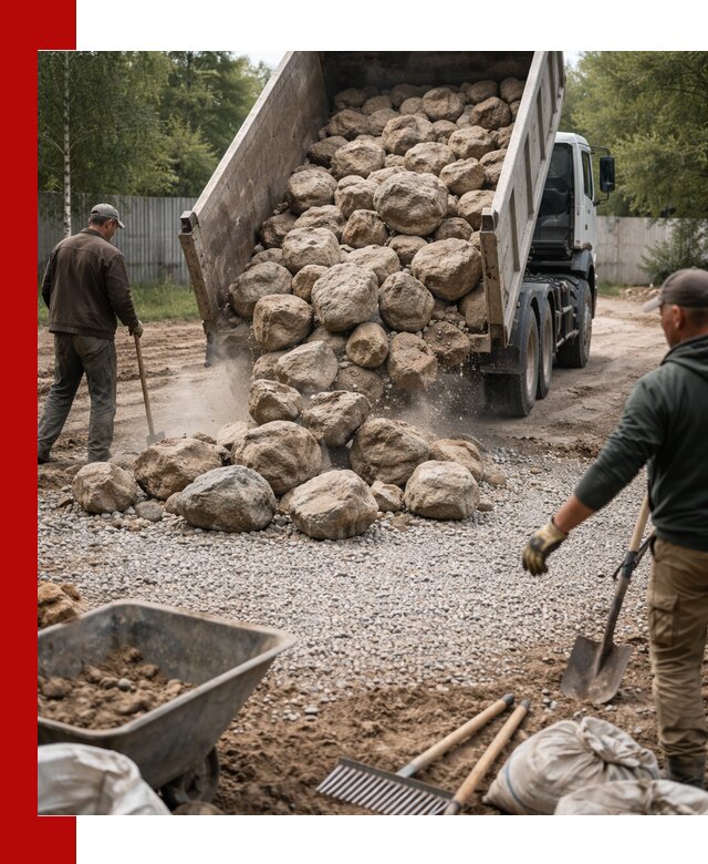 Доставка и укладка булыжника в Черкесске