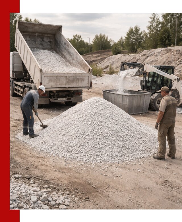 Доставка и продажа белой мраморной крошки в Черкесске