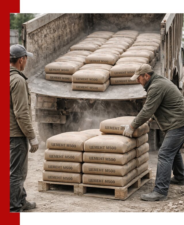 Цемент М500 с доставкой самосвалом в Черкесске