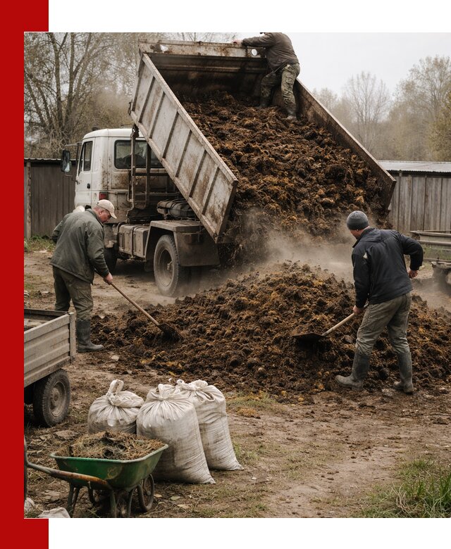 Доставка коровьего навоза самосвалом в Черкесске