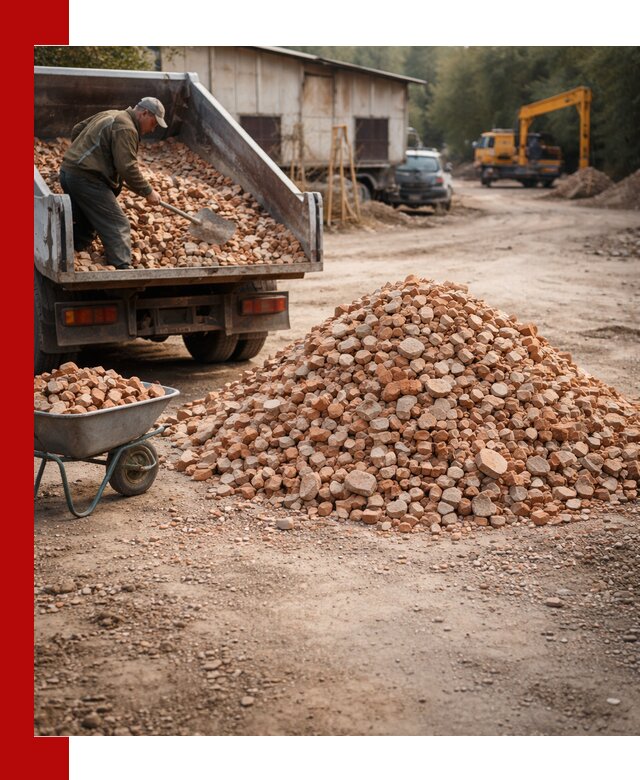 Доставка и подушка из боя кирпича с разгрузкой в Черкесске